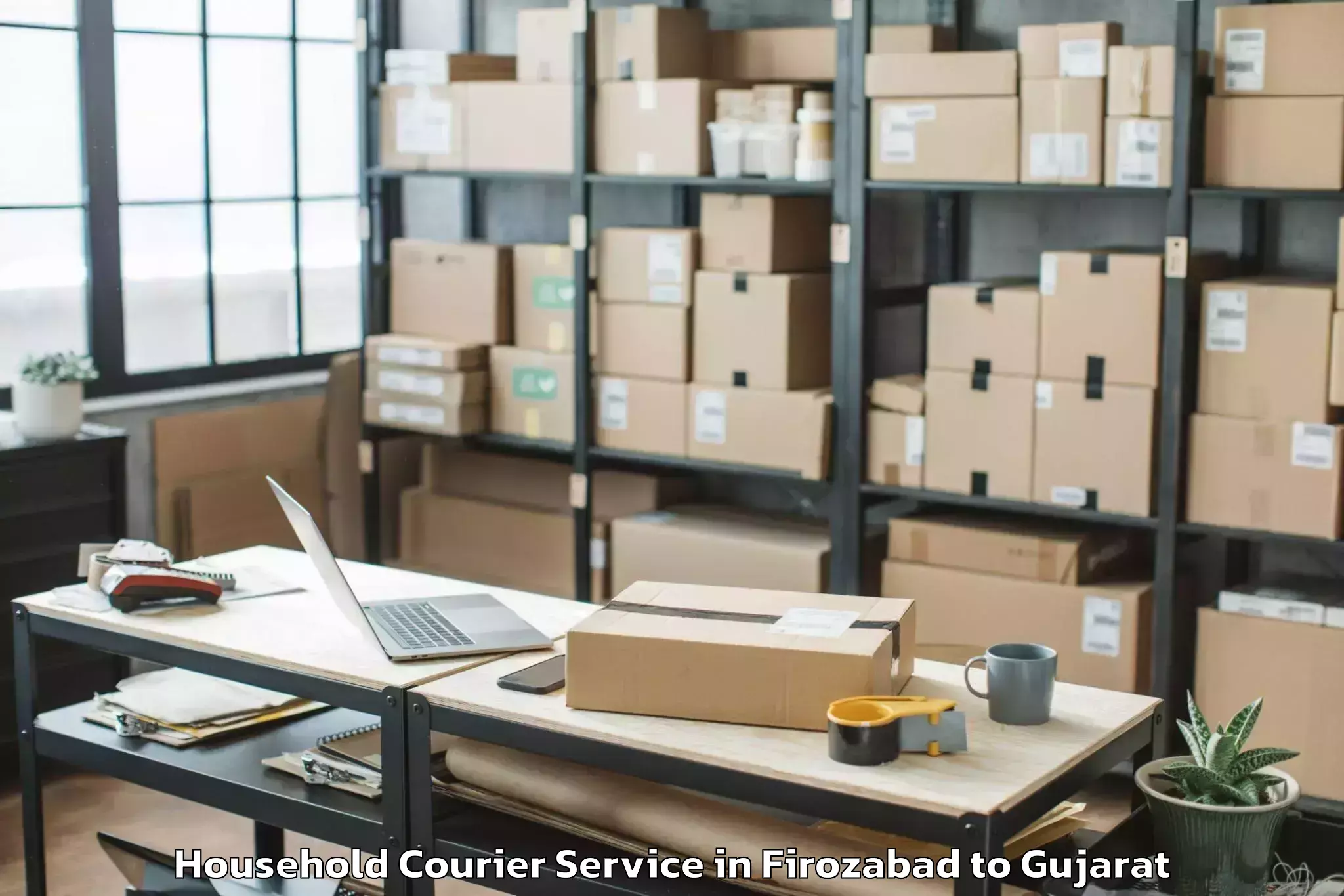 Comprehensive Firozabad to Cept University Ahmedabad Household Courier